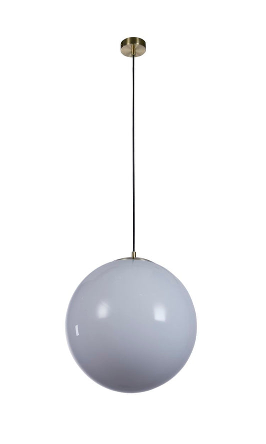 Searchlight Atom II Hanglamp Satin Messing & Opal Glas