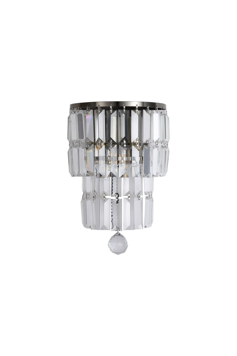 Searchlight Empire 2LT Wandlamp, Antique Messing with Helder Kristal