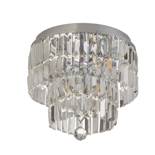 Searchlight Empire 4Lt Flush Chroom Metaal & Helder Kristal