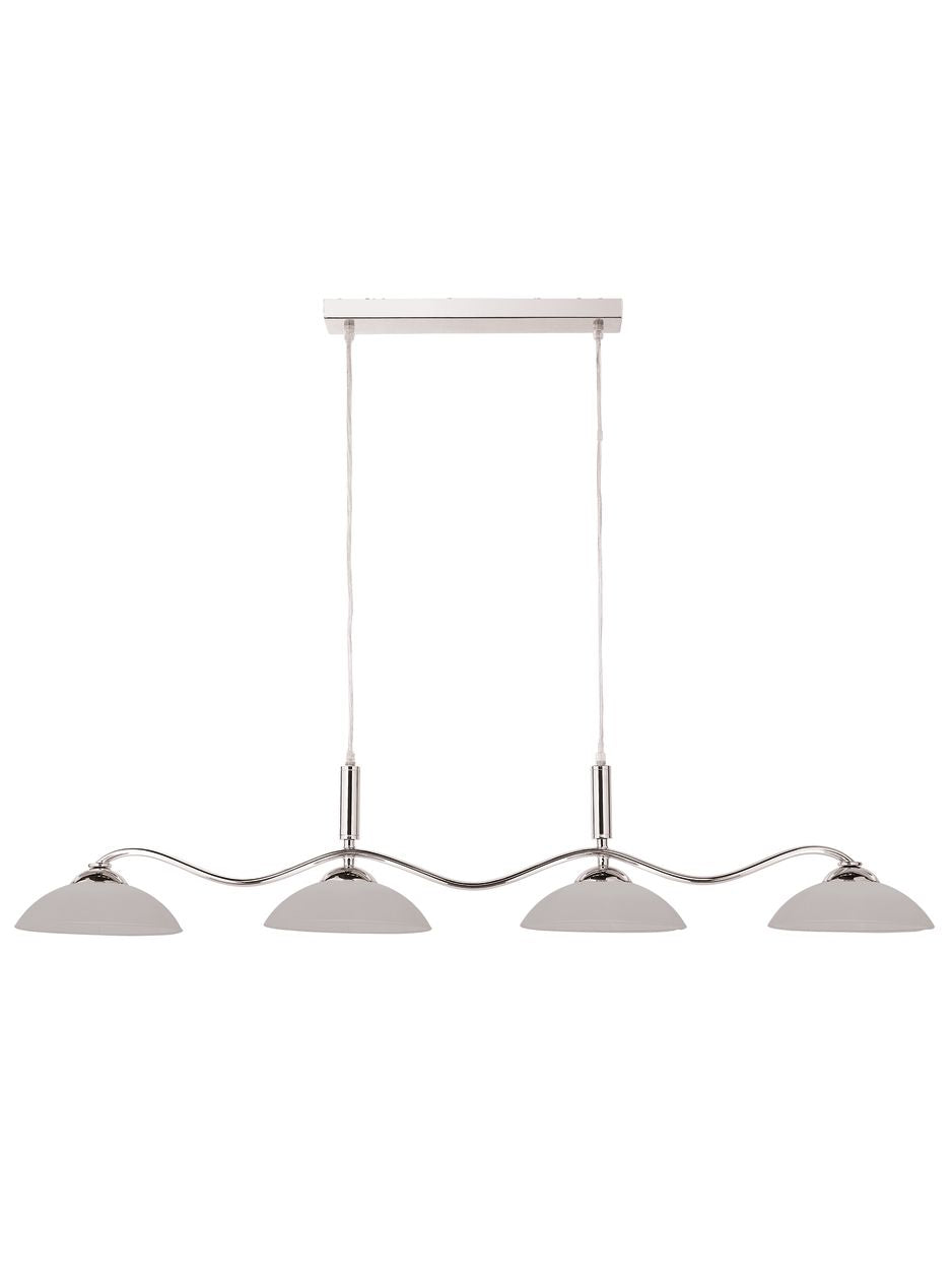 Searchlight Alexis 4Lt Bar Hanglamp Chroom Metaal & Opal Glas