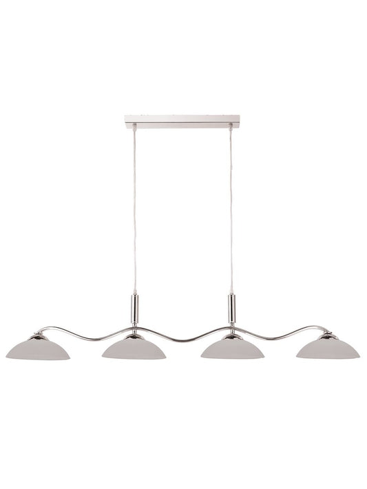Searchlight Alexis 4Lt Bar Hanglamp Chroom Metaal & Opal Glas