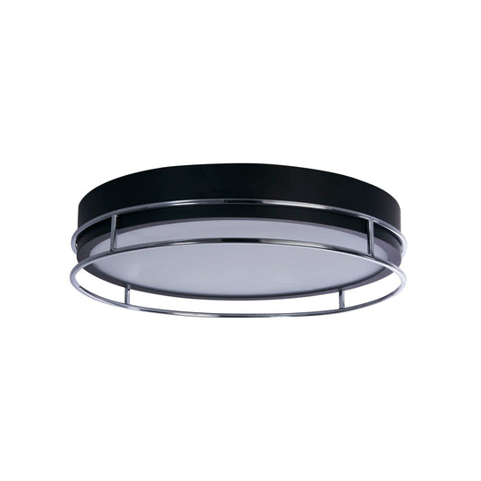 Searchlight Phoenix 3Lt Flush Zwart, Chroom Metaal & Mat Glas Diffu