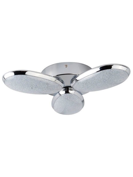 Searchlight Lori 3Lt Flush Chroom & Crushed Ice Effect