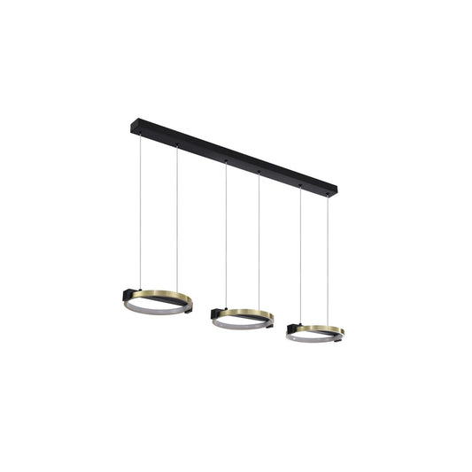 Searchlight Aerial 3Lt LED Bar Hanglamp, Goud and Zwart Metaal