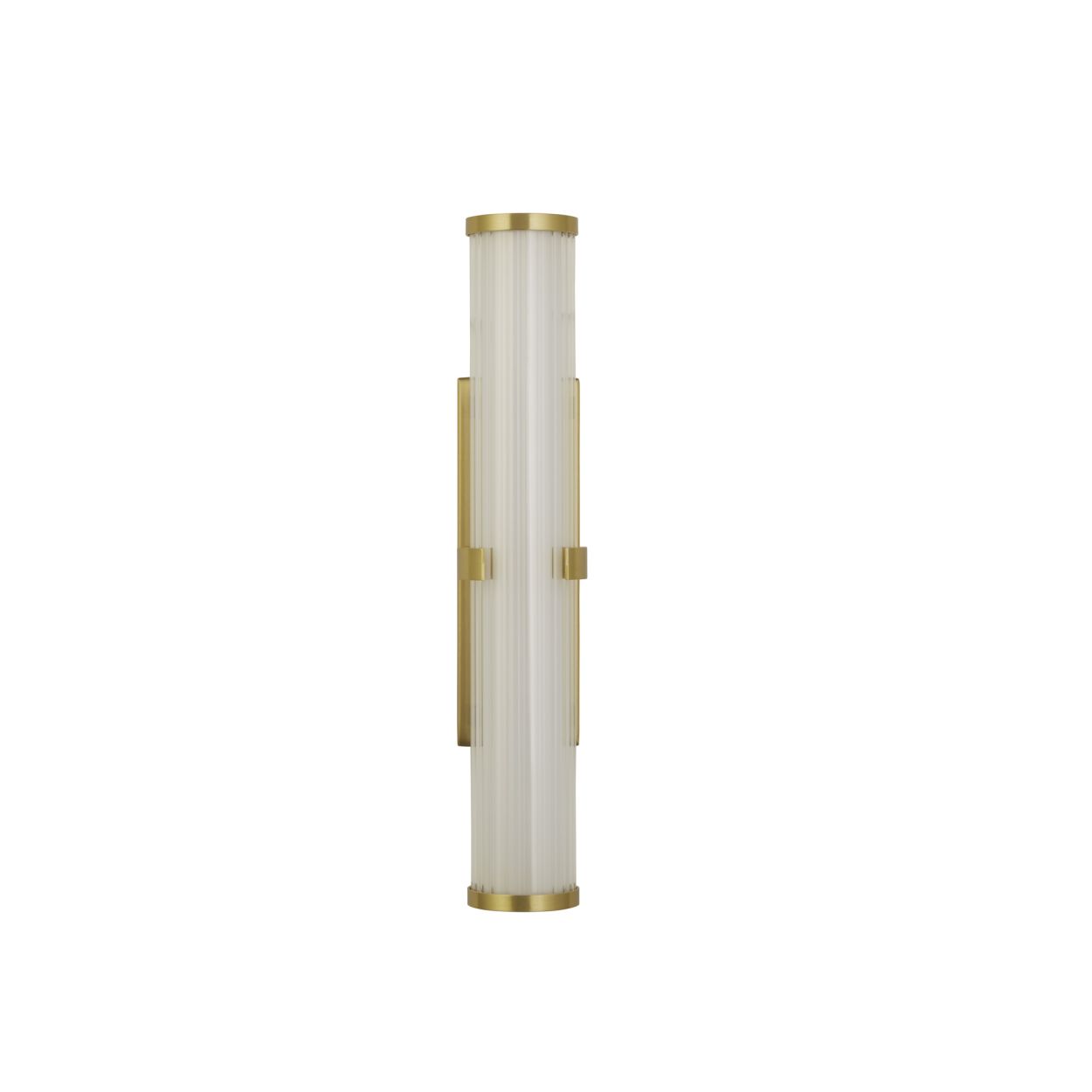 Searchlight Clamp Wandlamp Goud Metaal, Ribbed Helder & Opal Diffuser