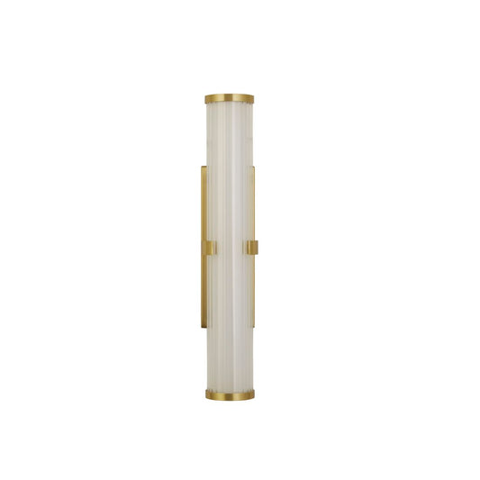 Searchlight Clamp Wandlamp Goud Metaal, Ribbed Helder & Opal Diffuser