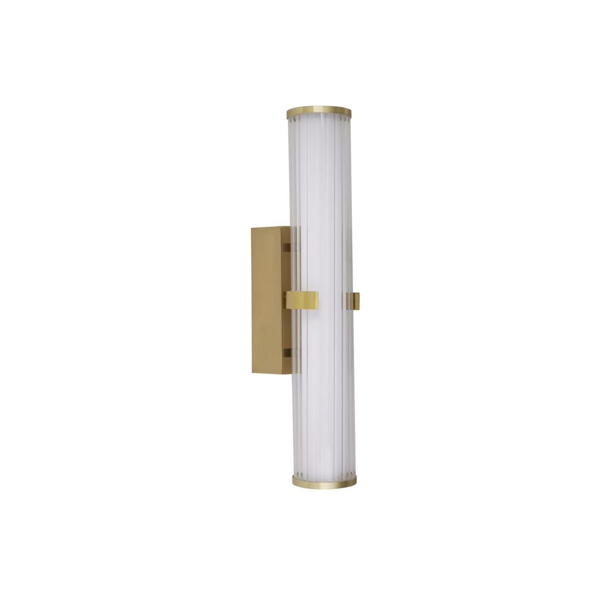 Searchlight Clamp Wandlamp Goud Metaal, Ribbed Helder & Opal Diffuser