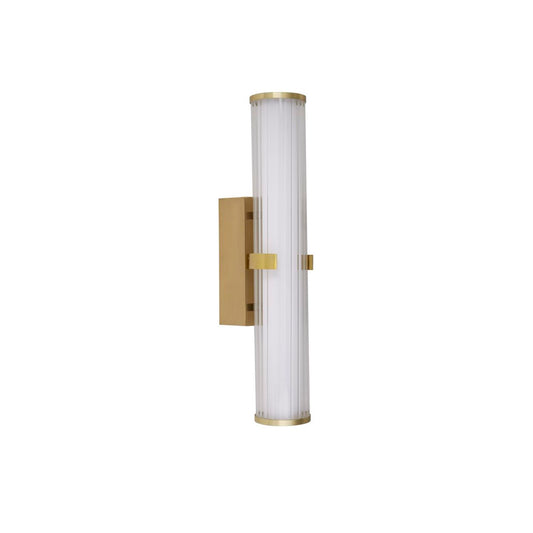 Searchlight Clamp Wandlamp Goud Metaal, Ribbed Helder & Opal Diffuser