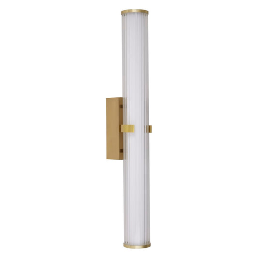 Searchlight Clamp Wandlamp Goud Metaal, Ribbed Helder & Opal Diffuser
