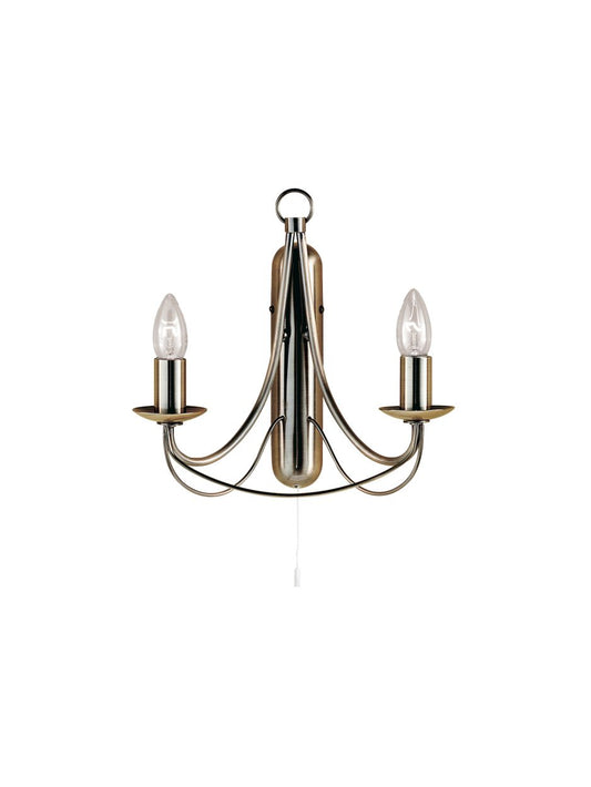 Searchlight Maypole 2Lt Wandlamp Antique Messing Metaal