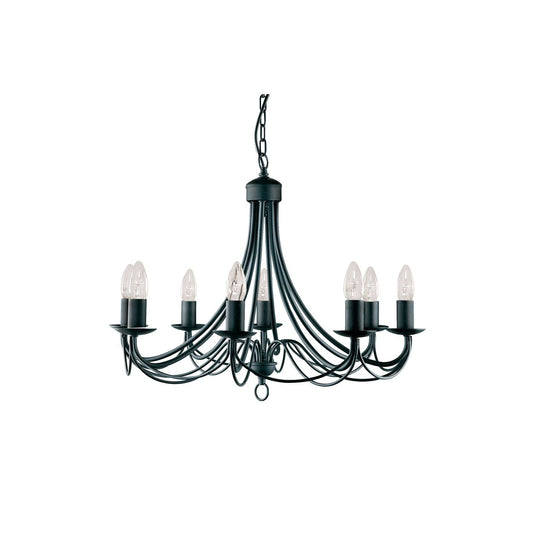 Searchlight Maypole 8Lt Hanglamp Zwart Metaal
