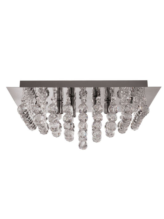 Searchlight Hanna 6Lt Flush Plafondlamp Chroom & Helder Kristal