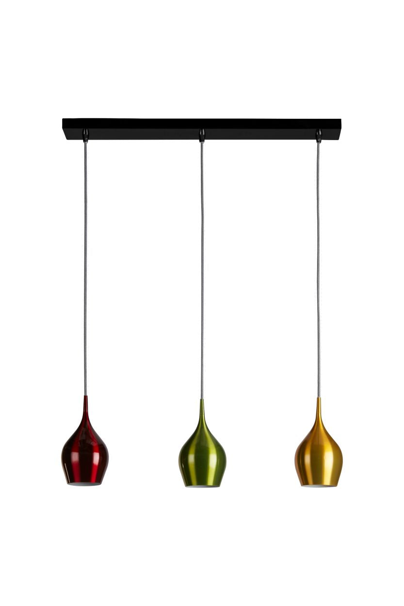Searchlight Vibrant 3Lt Bar Hanglamp Metallic Multi Coloured Metaal