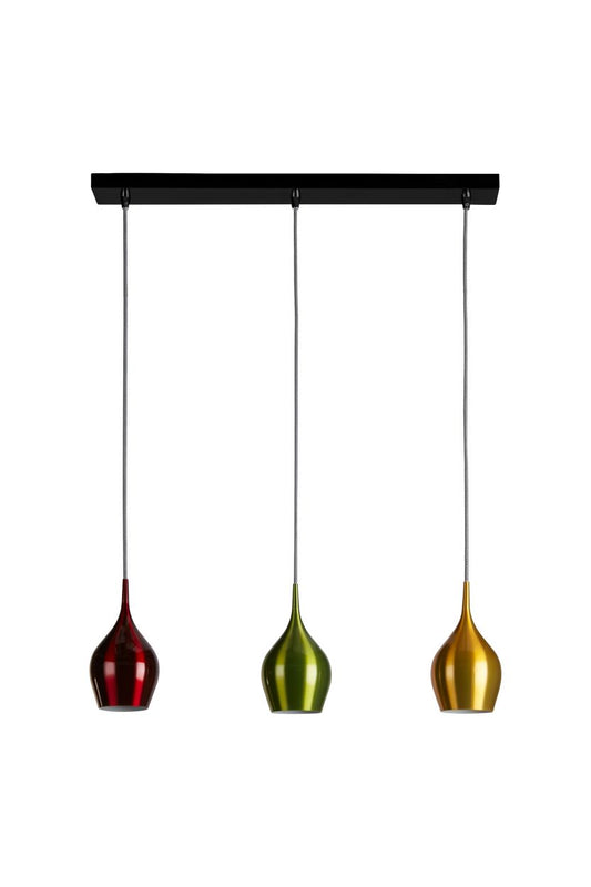 Searchlight Vibrant 3Lt Bar Hanglamp Metallic Multi Coloured Metaal