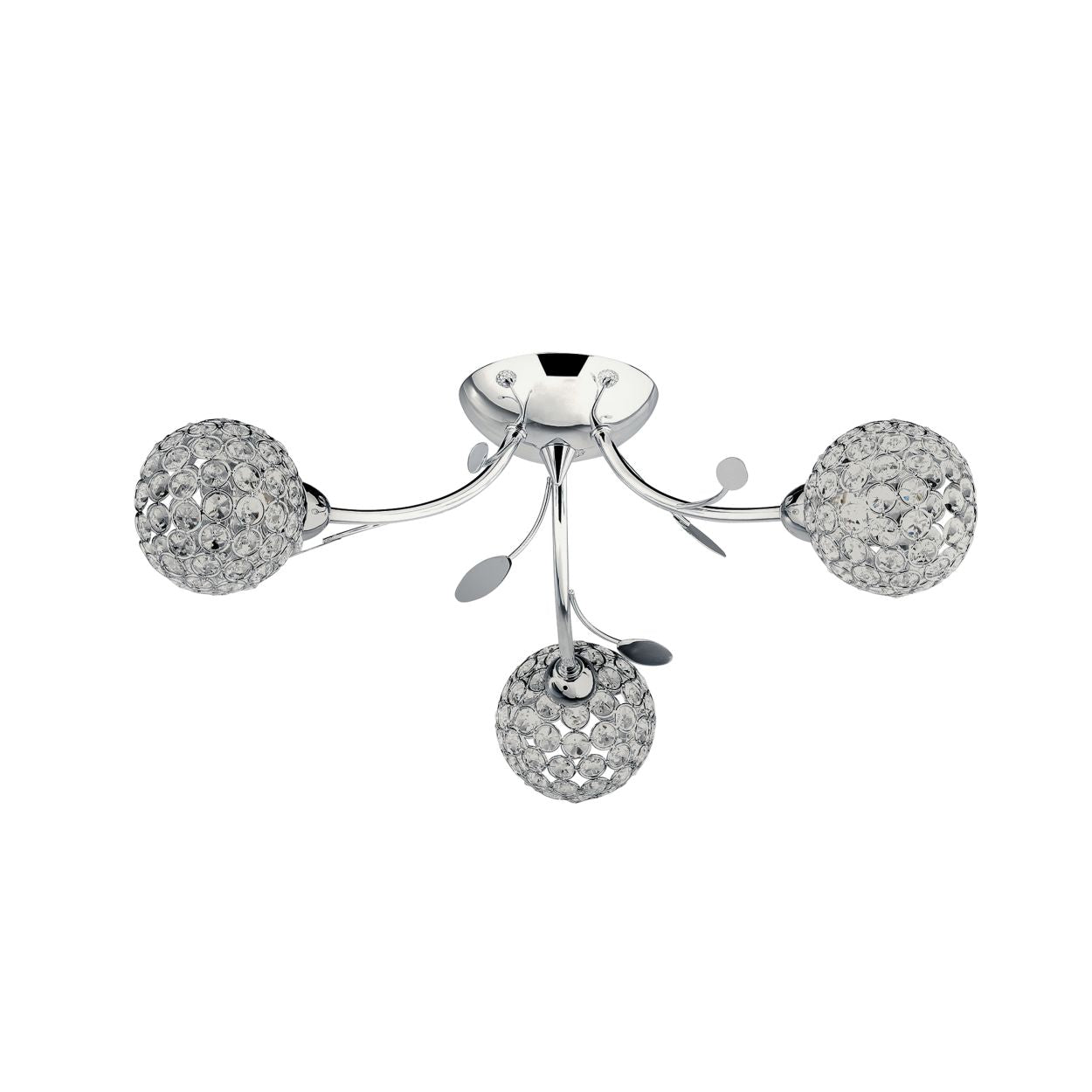 Searchlight Bellis II 3Lt Semi Flush Chroom & Helder Glas