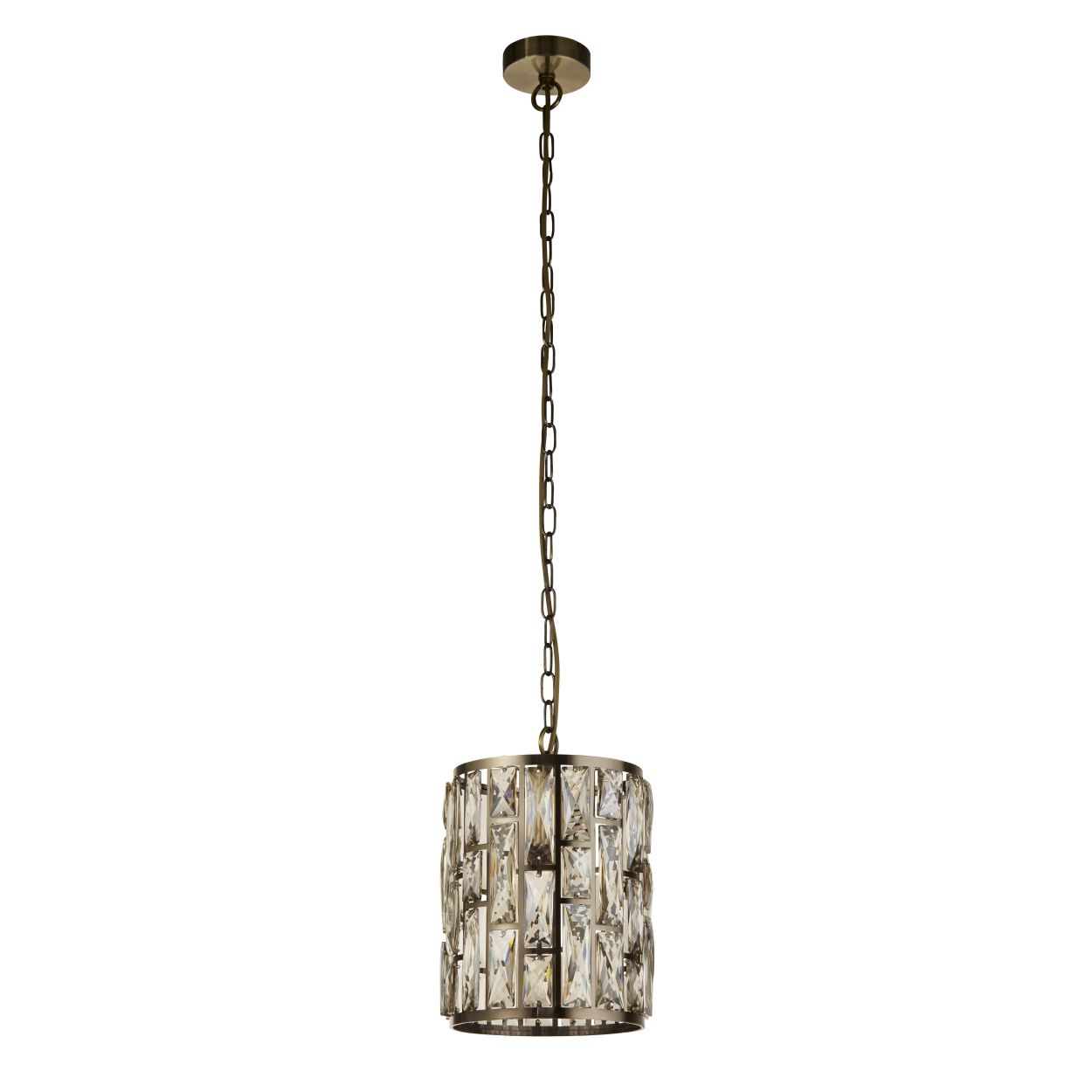 Searchlight Bijou Hanglamp Antique Messing Metaal & Champagne Glas