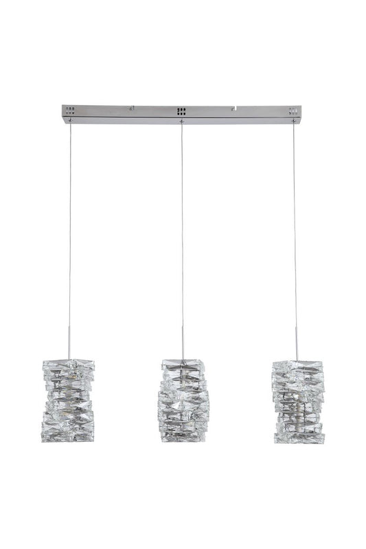 Searchlight Modena LED 3Lt Bar Hanglamp, Chroom with Helder Kristal