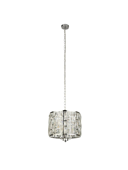 Searchlight Bijou 3Lt Hanglamp Chroom Metaal & Kristal Glas