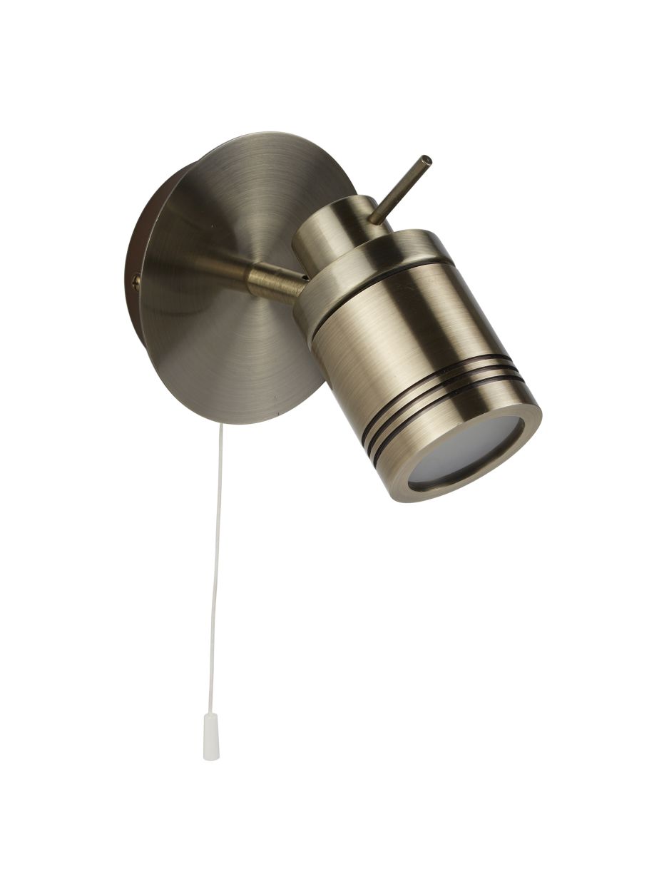 Searchlight Samson Spot Wandlamp Antique Messing Metaal