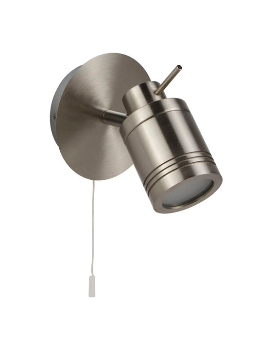 Searchlight Samson Spot Wandlamp Satin Zilver Metaal
