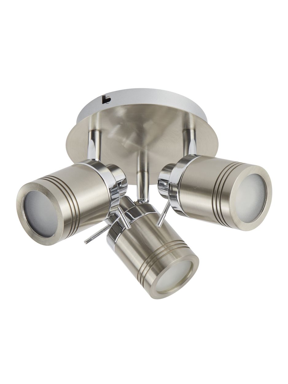 Searchlight Samson 3Lt Rond Spot Satin Zilver Metaal
