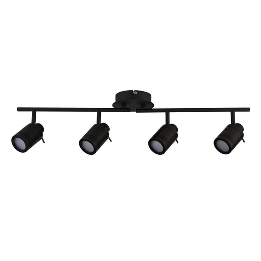 Searchlight Samson 4Lt Split Bar Spot Zwart Metaal