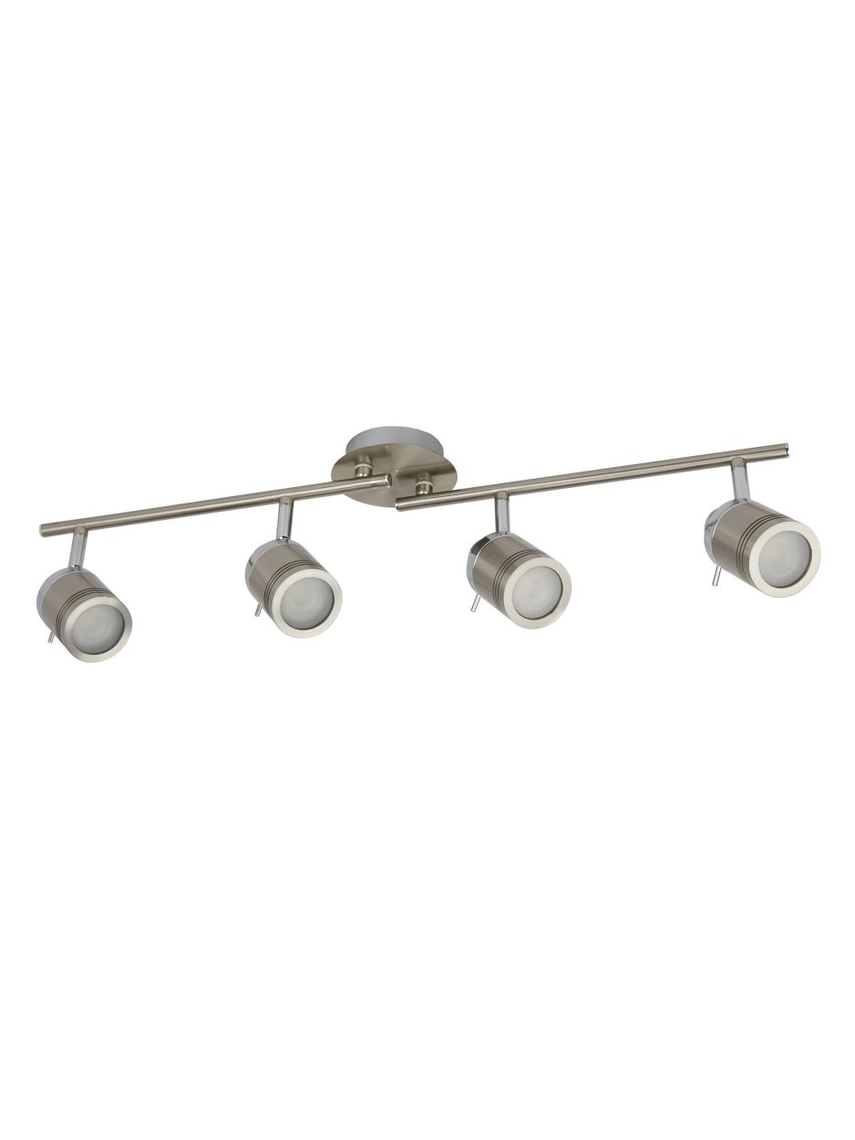 Searchlight Samson 4Lt Split Bar Spot Satin Zilver Metaal