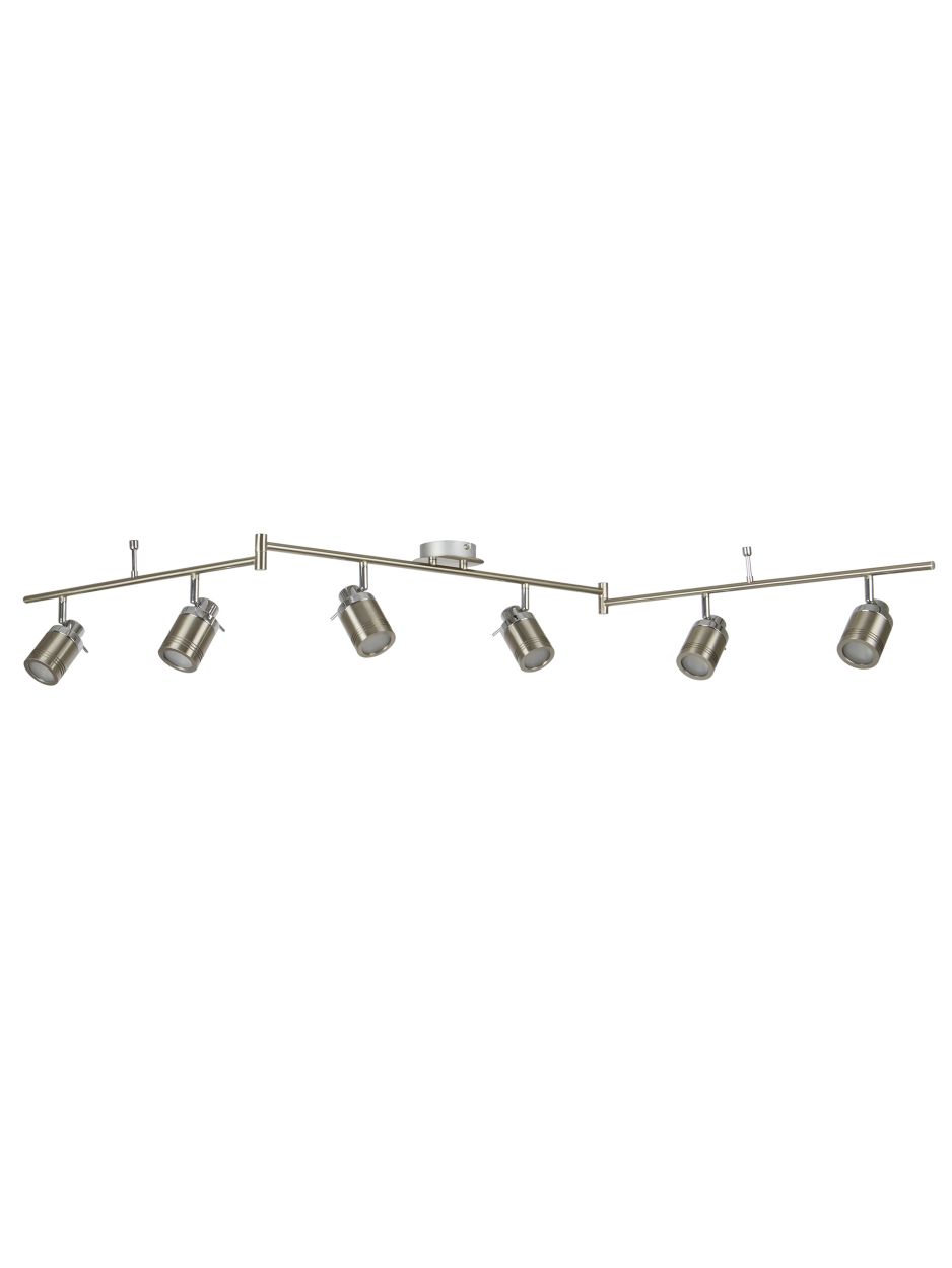 Searchlight Samson 6Lt Split Bar Spot Satin Zilver Metaal