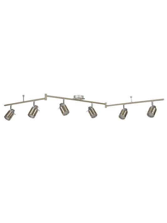 Searchlight Samson 6Lt Split Bar Spot Satin Zilver Metaal