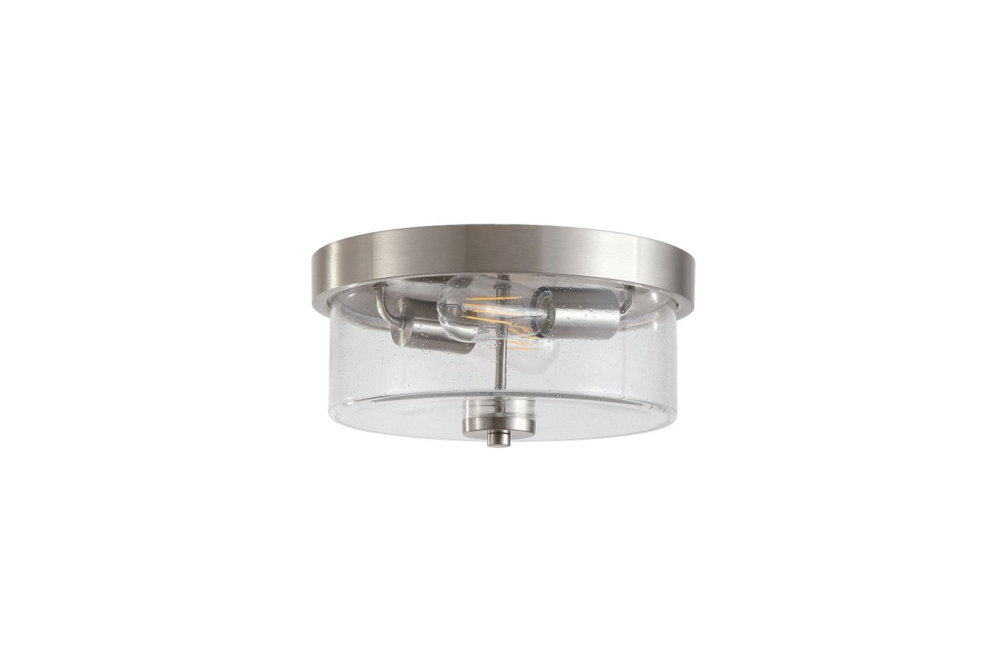 Searchlight Preston 2Lt Flush, Satin Zilver with Seeded Glas