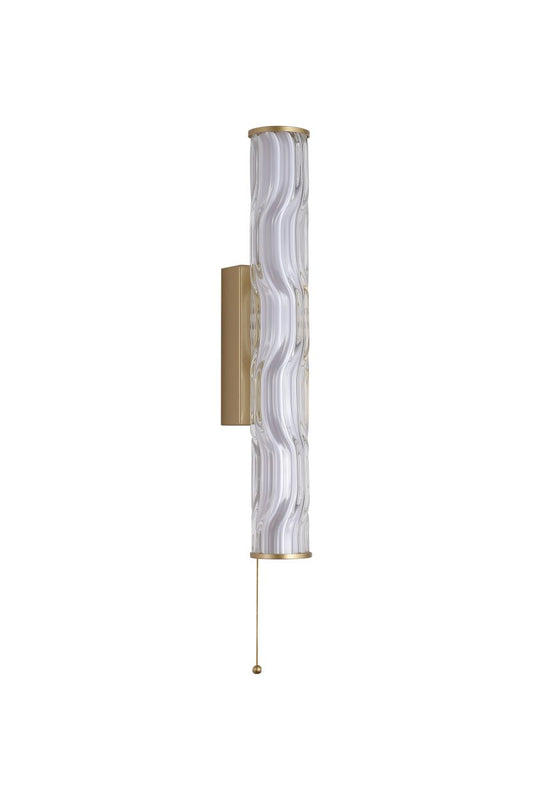Searchlight Vibrate LED Wandlamp, Mat Goud with Glas