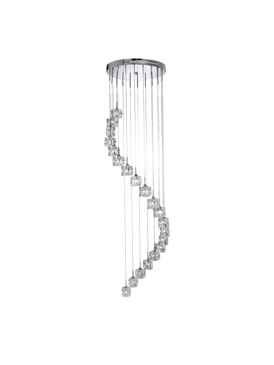 Searchlight Ice Cube 20Lt Multi Drop Hanglamp Chroom Metaal & Glas