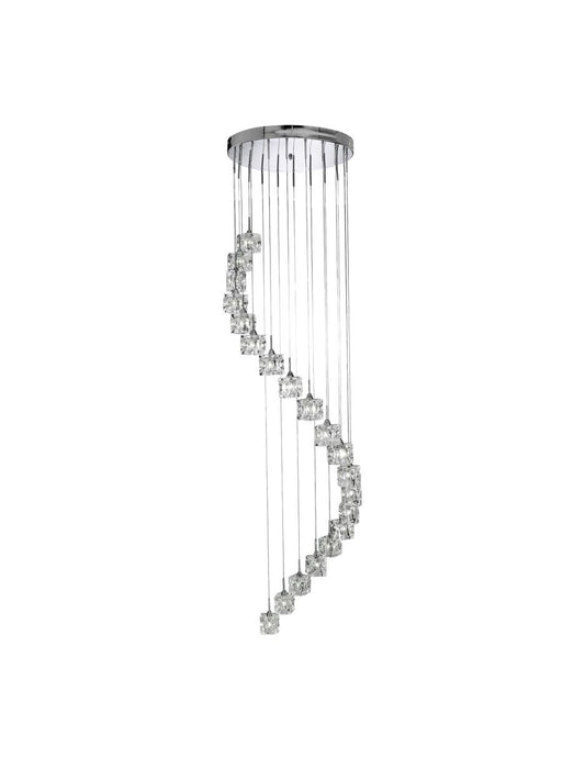 Searchlight Ice Cube 20Lt Multi Drop Hanglamp Chroom Metaal & Glas