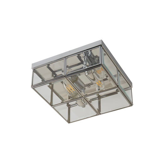 Searchlight Pisa 2Lt Flush Chroom Metaal & Helder Bevelled Glas