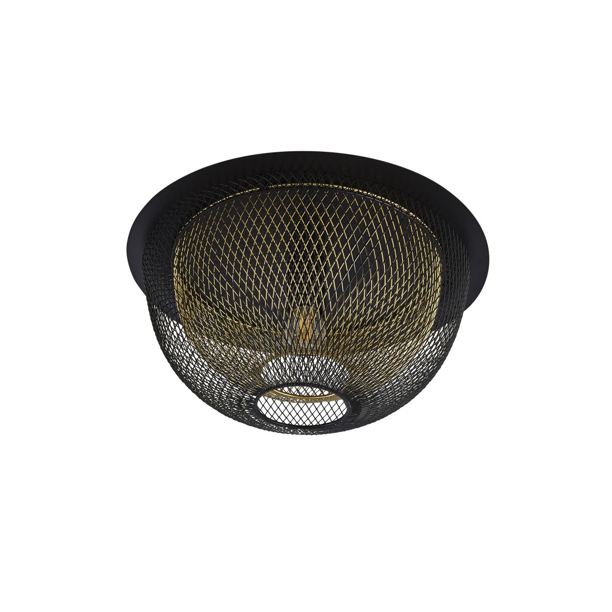 Searchlight Honeycomb Flush Zwart Metaal & Goud Mesh