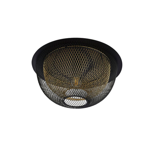 Searchlight Honeycomb Flush Zwart Metaal & Goud Mesh