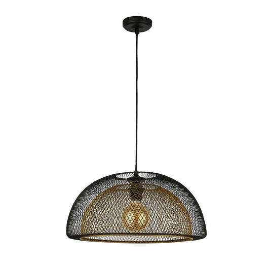 Searchlight Honeycomb Hanglamp Zwart Metaal & Goud Mesh