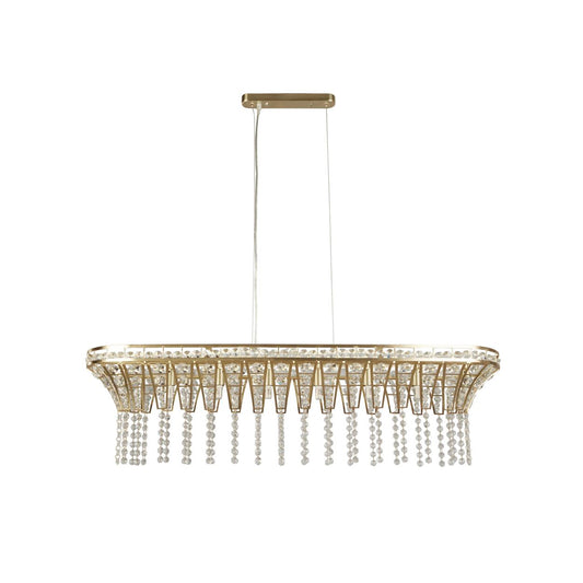 Searchlight Gemma 8Lt Bar Hanglamp Satin Messing & Helder Kristal