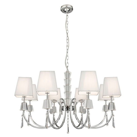 Searchlight Portico 8Lt Hanglamp Chroom Metaal, Acryl & String Shades