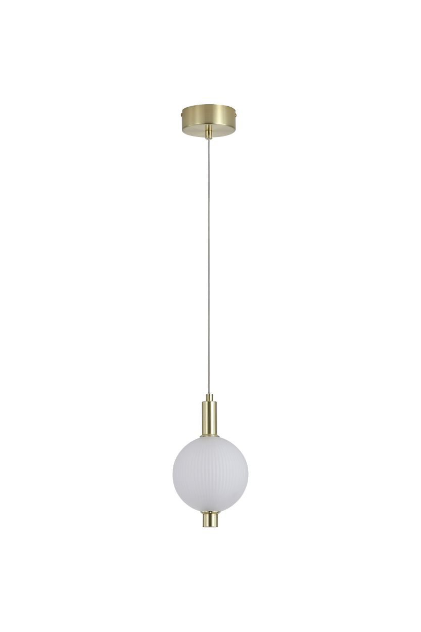 Searchlight Luminique LED Hanglamp, Satin Messing Metaal with Glas
