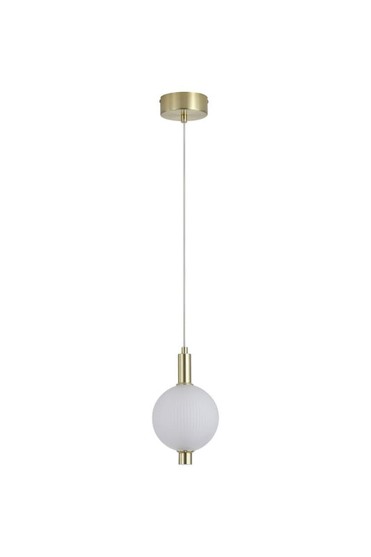 Searchlight Luminique LED Hanglamp, Satin Messing Metaal with Glas