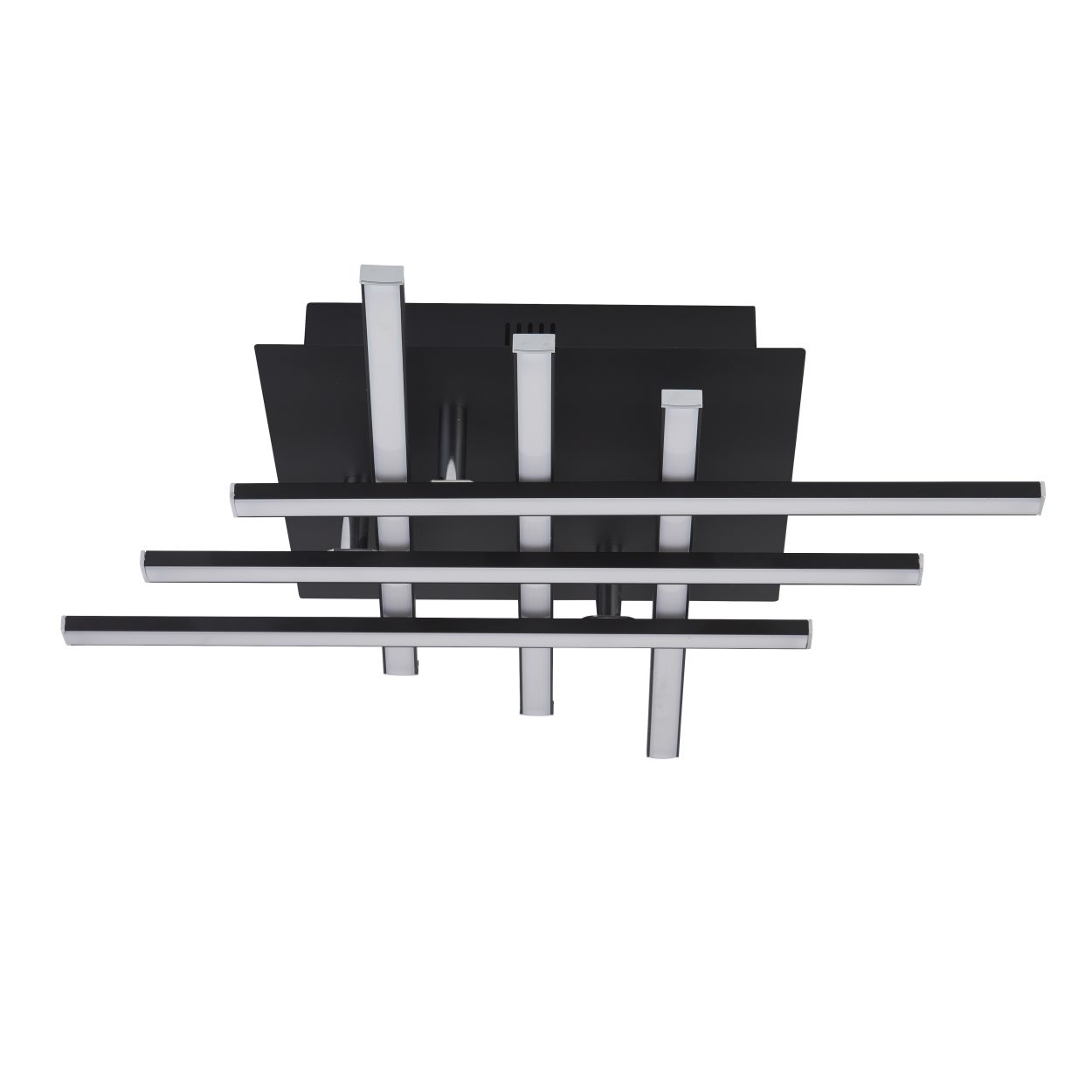 Searchlight Matrix 6Lt Flush Zwart Metaal & Opal