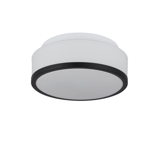 Searchlight Cheese 2Lt Flush Zwart Metaal & Wit Glas
