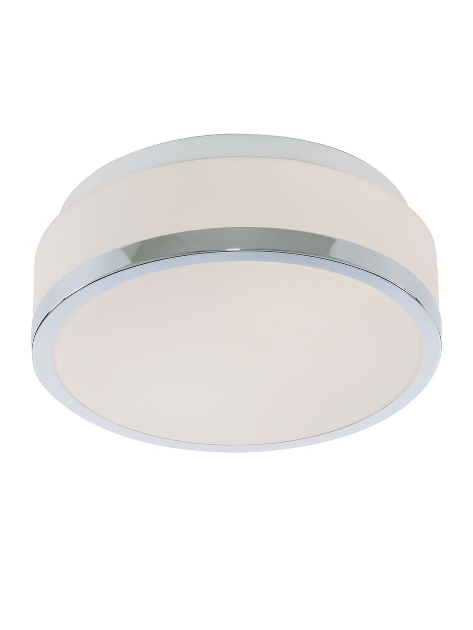 Searchlight Cheese 2Lt Flush Chroom Metaal & Wit Glas