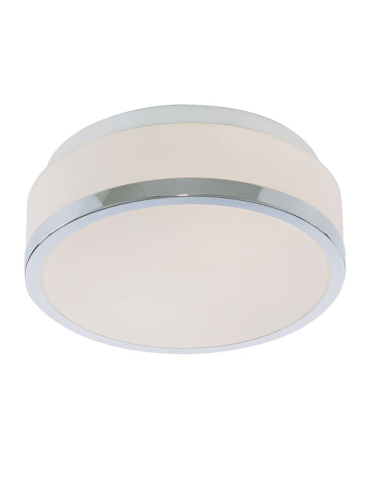 Searchlight Cheese 2Lt Flush Chroom Metaal & Wit Glas