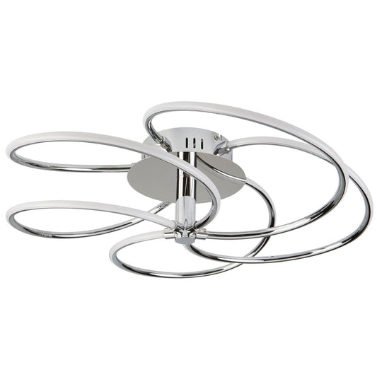Searchlight Bardot 5Lt Flush Chroom Metaal & Opal Acryl