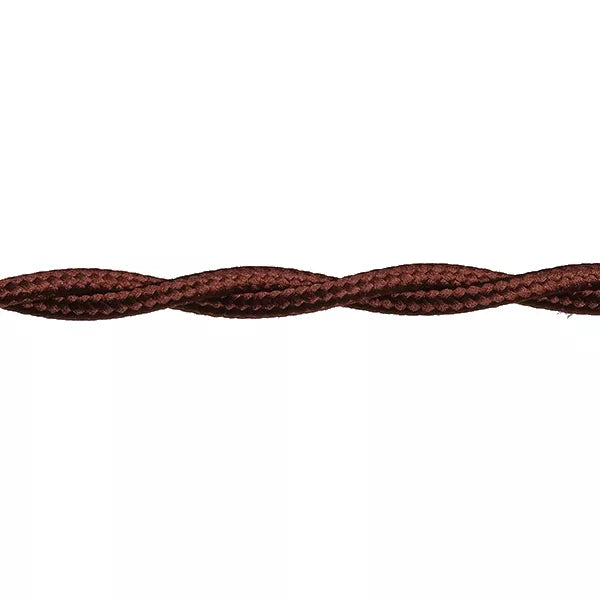 Stofkabel Gedraaid Donkerbruin per meter