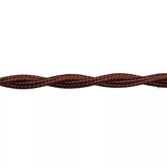 Stofkabel Gedraaid Donkerbruin per meter