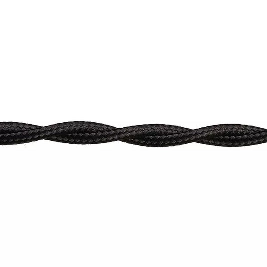 Stofkabel Gedraaid Zwart per meter
