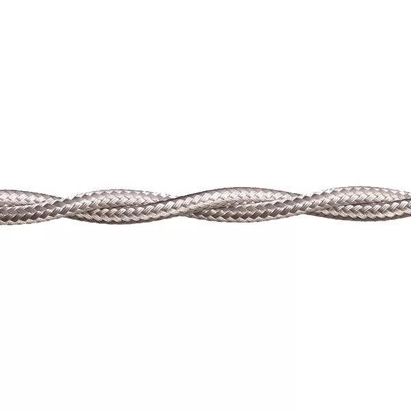 Stofkabel Gedraaid Zilver per meter
